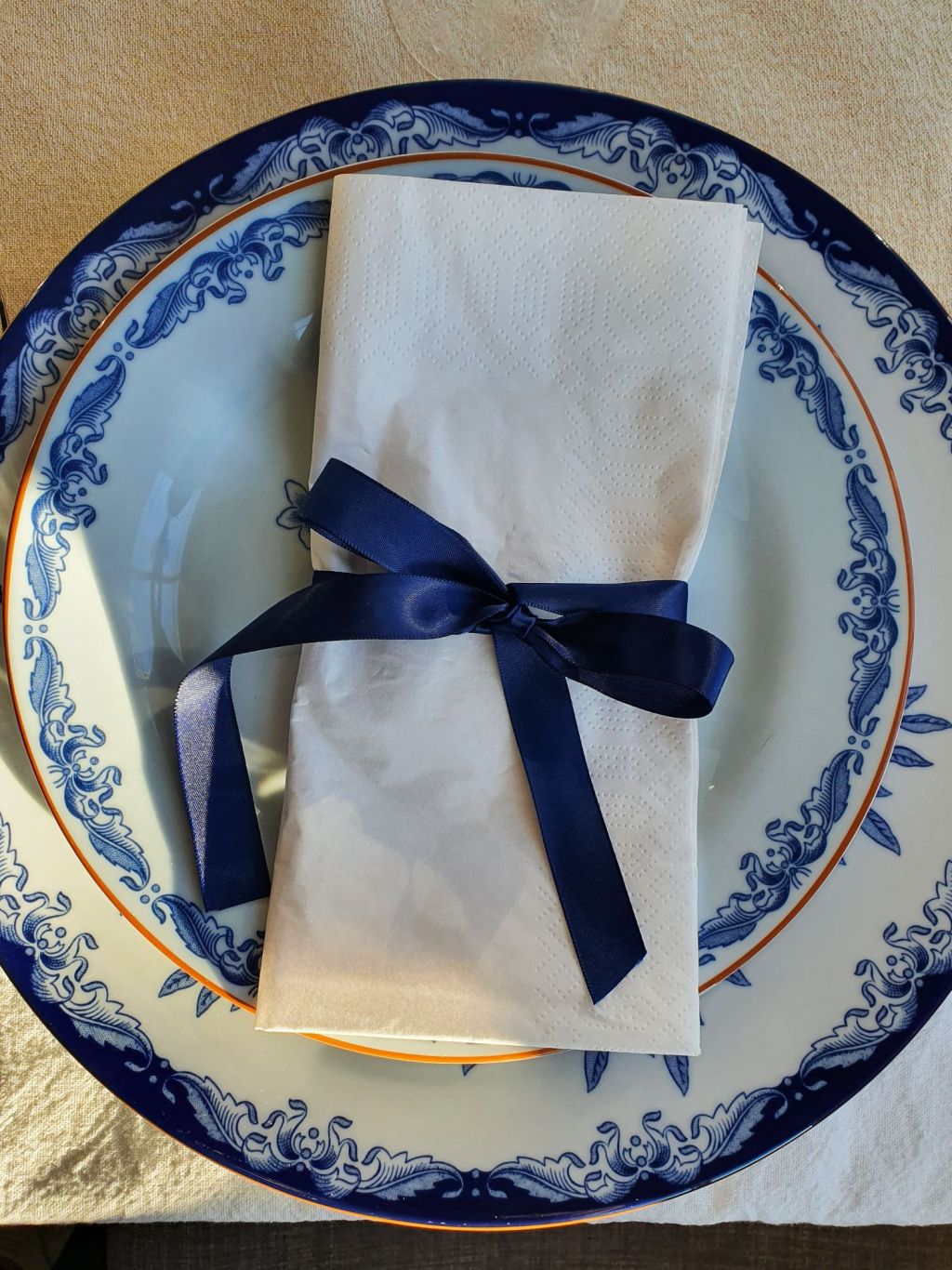 Juldukning i blått, vitt &&nbsp;natur